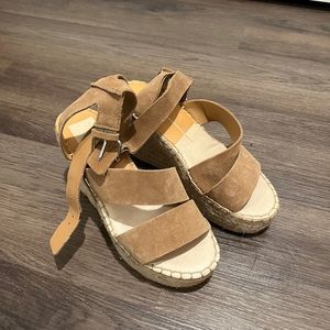 Dolce vita wedge suede strappy espadrille sandals size 8